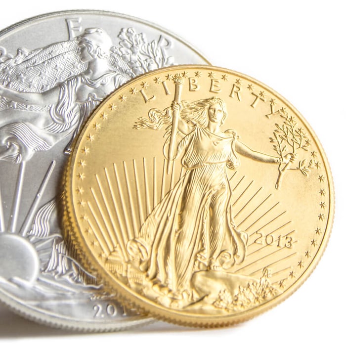 Gold and silver liberty coins