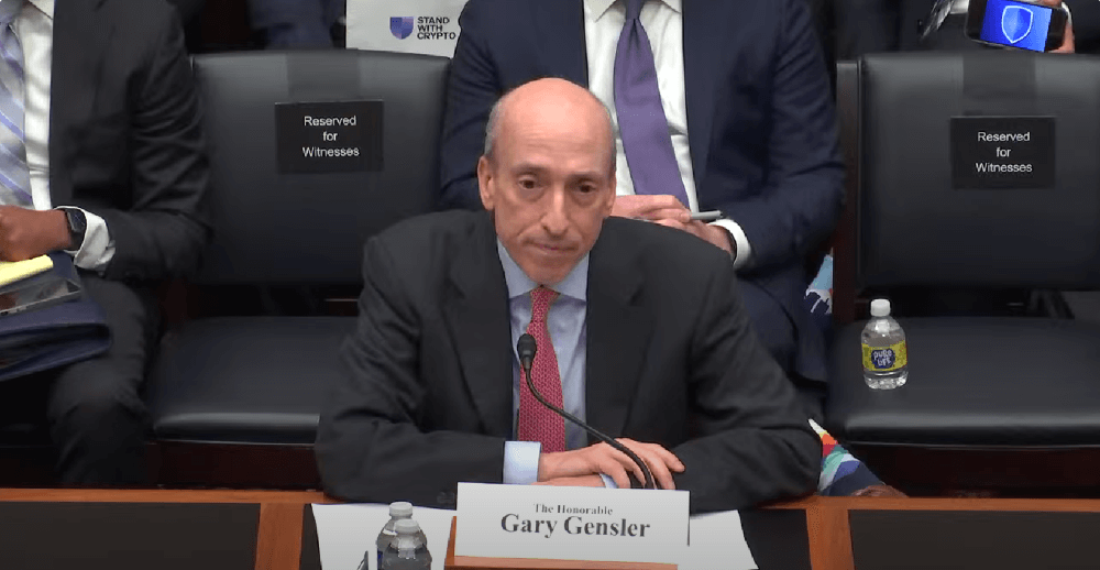Stand With Crypto photobomb of Gary Gensler during testimony to Congress